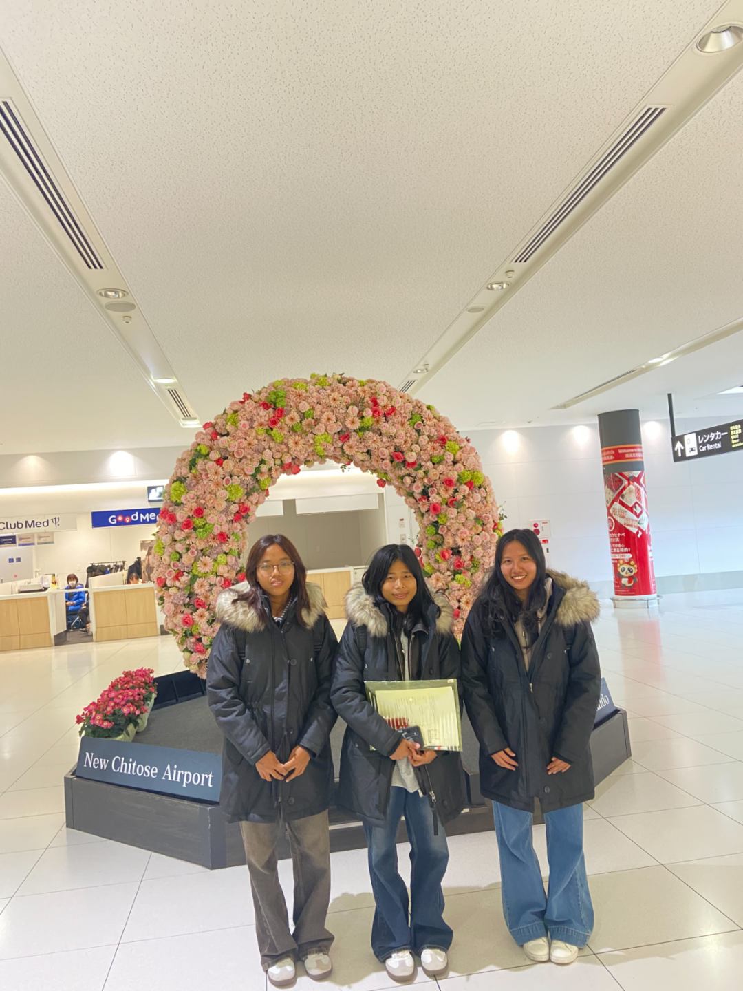 新千歳空港にて