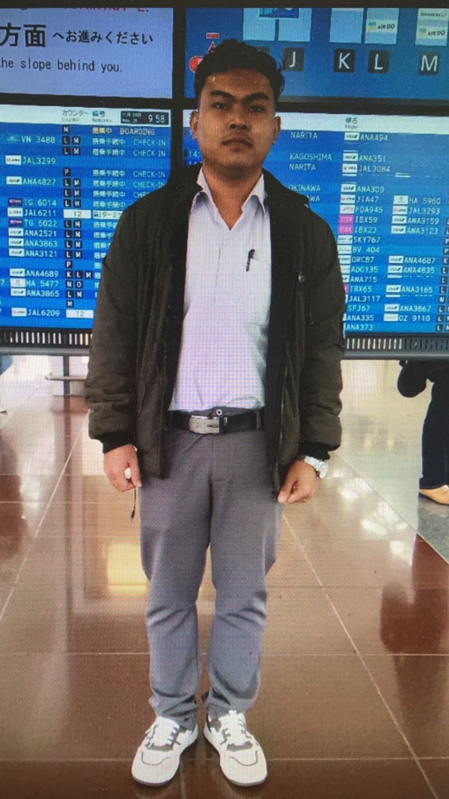 成田空港にて